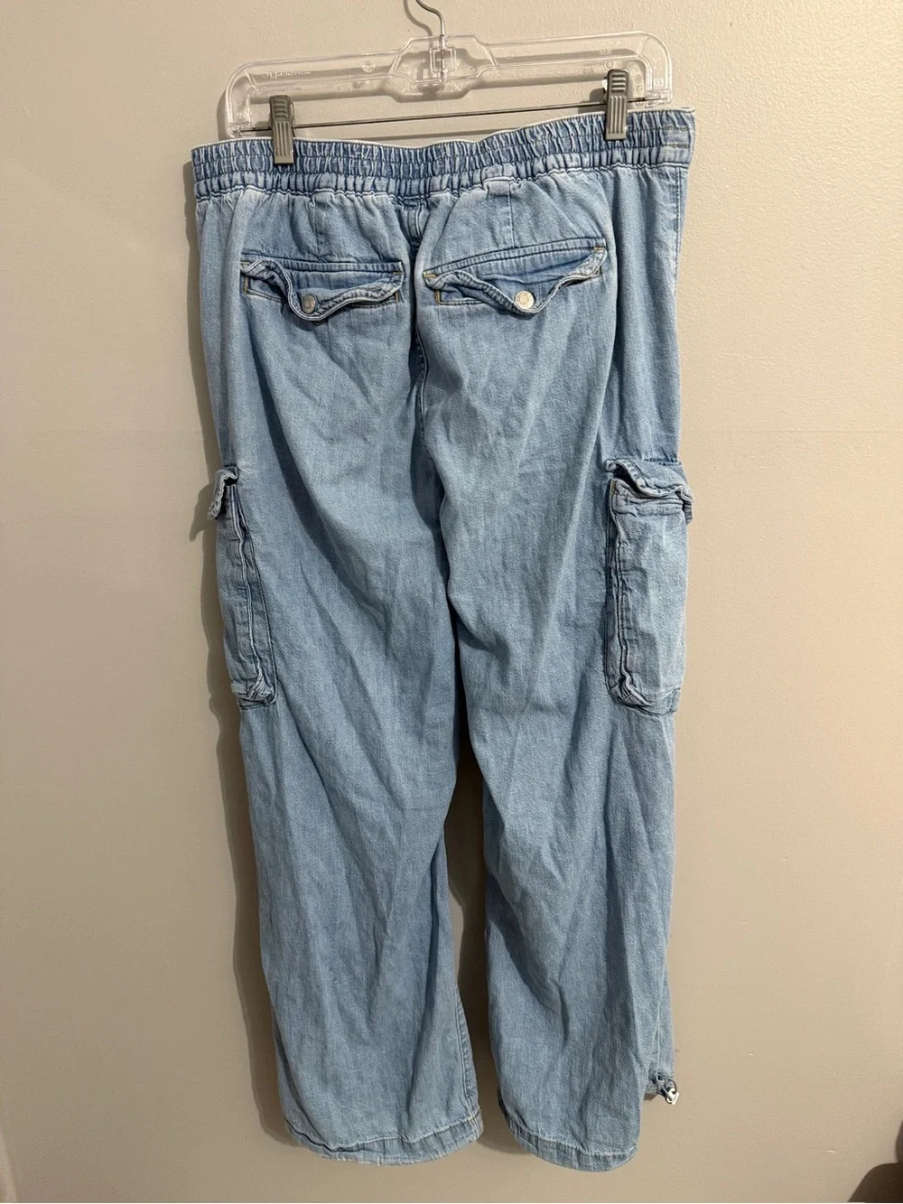 Gap Jeans Womens 10 Wide Leg Baggy Cargo Mid Rise Light Wash Street Modern y2k